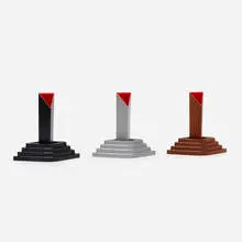 Yantra-Q vases, set of three by Masanori Umeda, 1995, lacquered plastic, magnets, sold Apr 2021