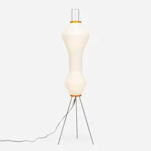Akari light sculpture by Isamu Noguchi, enameled steel, paper, bamboo, sold Apr 2021