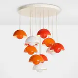 Verner Panton, Flowerpot chandelier, c. 1968, enameled steel, plastic