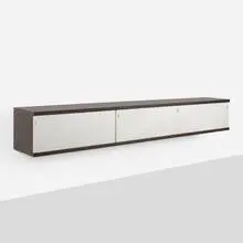 Horst Brüning, Wall-mounted cabinet, c. 1965, cocobolo veneer, aluminum
