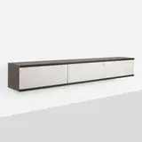 Horst Brüning, Wall-mounted cabinet, c. 1965, cocobolo veneer, aluminum