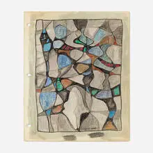 Ibram Lassaw, Untitled, 1949, graphite, water color and colored pencil on paper