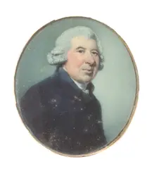 Richard Crosse, Untitled, c.1780 watercolour oval 4.7 x 4cm