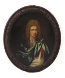 Henri Gascar, Untitled, in a red and white doublet and blue mantle oil on canvas 73 x 61.5cm
