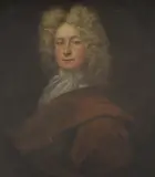 Michael Dahl, Untitled, in a white stock and brown mantle oil on canvas