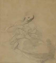 Richard Cosway, Untitled, Richard Cosway RA (1742-1821) Mother and child pencil 20 x 16.5cm Provenance: Bonhams