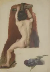 William Etty, Untitled, and study of a flag iris oil on board 61 x 46cm