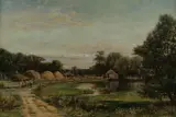 Robert Ward Van Boskerck, A Farm by a Pond, oil on canvas