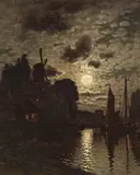 John Joseph Enneking, Moonlit Harbor