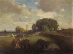 William Henry Howe, Meadows of Lyme, 1903, oil on canvas board