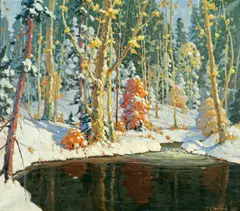 John Adams Spelman, Autumn in the Forest, 1929, oil on canvas