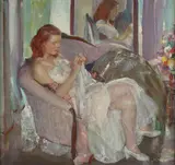 Richard Edward Miller, Young Lady Sewing
