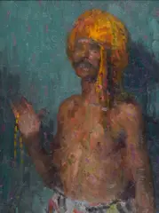 The Pilgrim by Hovsep Pushman, oil on panel, offered Dec 2008