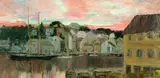 George Elmer Browne, New England Harbor, oil on canvas