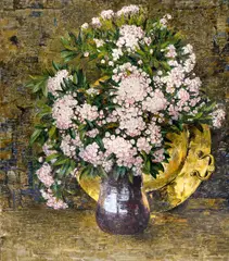 Mountain Laurel by Dines Carlsen, oil on masonite, sold Dec 2008