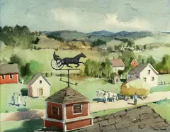 Paul Sample, Weathervane, watercolor on paper