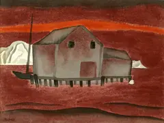 Oscar Florianus Bluemner, Red Waters, 1924, watercolor on paper