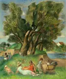 Simkha Simkhovitch, A Picnic, oil on canvas