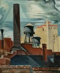 Emil Ganso, New York Roof Tops, 1935, oil on canvas
