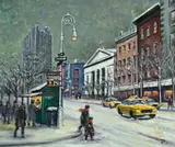 Philip A. Corley, Waverly Place Winter, monogramed (lower right)