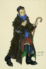 Arthur Szyk, Homeless: An Eastern European Boy, 1940, watercolor and gouache with graphite on paper
