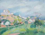 Edward Wolfe, San Eulalia, oil and ink on canvas board
