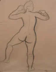 Standing Nude by André Derain, charcoal on paper, offered Nov 2008
