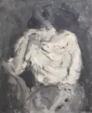 Paolo Vallorz, Seated Female, 1961, oil on canvas
