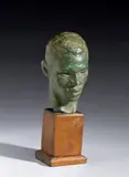 Richmond Barthé, Head of a Boy, plaster with green brown patina