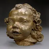 Jacob Epstein, Fifth Portrait of Peggy Jean (head, at 2 years), 1920, bronze with gold patina