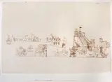 Hafen (mit dem Kreuzer) by Paul Klee, 1927, ink on paper on cardboard, sold Nov 2008