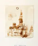 Kathedrale von Pr...burg by Paul Klee, 1927, ink on paper on cardboard, sold Nov 2008