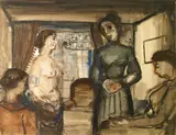 Paul Delvaux, Untitled, 1934, watercolor and ink on paper