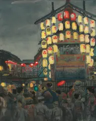 Elizabeth Keith, Temple Festival, Kyoto, Japan, 1924 - 1932, watercolor and pencil on paper laid on board