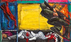 Alek Rapoport, 100 Hours, 1991, mixed media on canvas