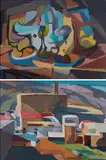 Saliba Douaihy, Untitled (Landscape), 1952; Untitled (Still Life) (2), oil on canvas board