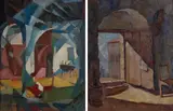 Saliba Douaihy, Untitled (Interior), 1993; Untitled (Interior) (2), oil on canvas