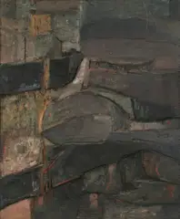 Untitled by Lucio Muñoz, 1963, mixed media on wood in relief, sold Nov 2008