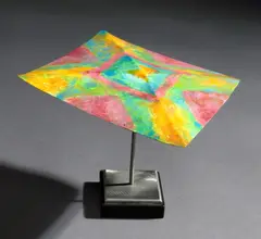 Irma by George Rickey, 2001, aluminum with polychrome on aluminum and marble base, sold Nov 2008