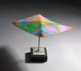 Expressionist Rectangle, 1998 - 1999 by George Rickey, aluminum with polychrome on aluminum and marble base, sold Nov 2008