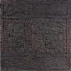 Ralph Humphrey, Untitled (4 x 4), 1974, casin and modeling paste on canvas
