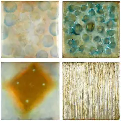 Eric Blum, Untitled, 1990; Transparent Things, 1990; Untitled, 1991; Fontanella, 1989 (4), oil/alkyd and beeswax on panel