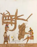 Saul Steinberg, Dialogue of Sardinia and Paris, 1963, ink, pencil, watercolor and oil stick with paper collage on heavy paper