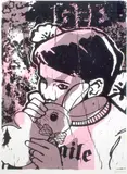 Faile, Bunny Boy, 2004, screen print and acrylic on paper