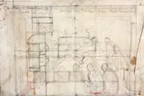 Diego Rivera, Clinique du Docteur Jean Louis Faure (Study for La operación), 1920, graphite and color pencil on paper