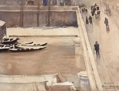 Seine, Paris by Alfredo Ramos Martínez, 1909, watercolor on heavy paper, offered Nov 2008