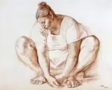 Mujer sentada by Francisco Zúñiga, 1973, pastel on paper, sold Nov 2008