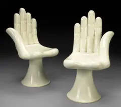 Pedro Friedeberg, Left Hand; Right Hand, c. 1970 (2), lacquered wood