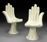 Pedro Friedeberg, Left Hand; Right Hand, c. 1970 (2), lacquered wood