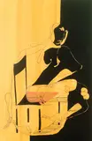 Katharina Welper, Untitled (Lady Seated), 2008, acrylic on canvas